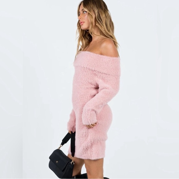 Princess Polly women’s pink Mirrabrook Off Shoulder Mini Dress SIZE L/XL - Picture 8 of 9